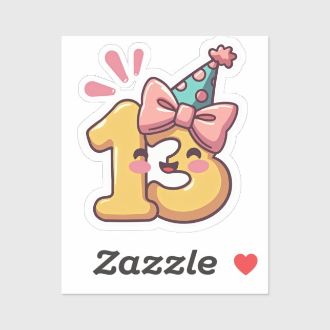 13th Birthday Sticker (Sheet)