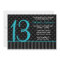 13th Birthday Teal Blue Black Polka Dot Stripes