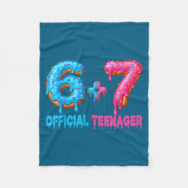 13th Birthday Teenager 6+7 67 Donalt Drip  Fleece Blanket (Front)