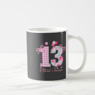 13th Birthday Teenager Coquette Bow 13 Year Old Coffee Mug