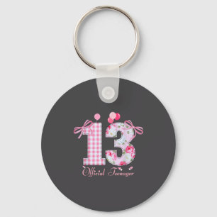 13th Birthday Teenager Coquette Bow 13 Year Old  Key Ring