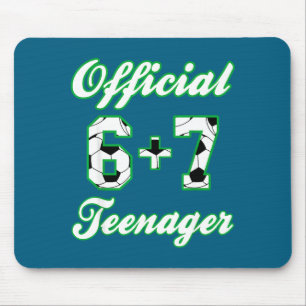 13th Birthday Teenager Funny Soccer 6+7 Meme Mouse Mat