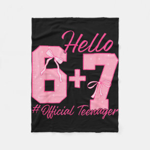 13th birthday teenager six seven coquette bow 6 7 fleece blanket