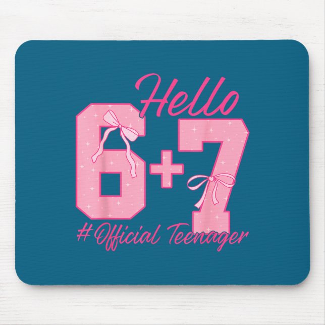 13th Birthday Teenager Six Seven Coquette Bow 6 7  Mouse Mat (Front)