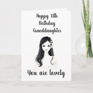 ***13th BIRTHDAY*** TO OUR "LOVELY GRANDDAUGHTER" Card