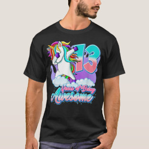13th Birthday Unicorn Dabbing 13 Year Old Gift Gir T-Shirt