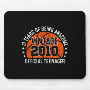 13th Birthday Vintage 2010 Official Teenager 13 Y Mouse Mat