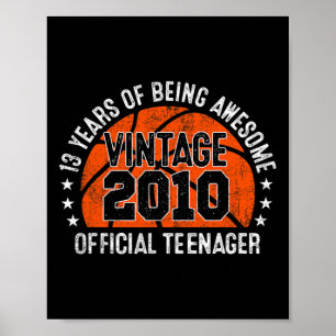 13th Birthday  Vintage 2010 Official Teenager 13 Y Poster