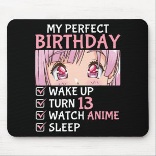 13th Birthday Watch Anime 13 Years Old Anime Teen  Mouse Mat