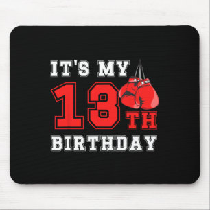 13th Boxing Birthday Party Thirteen Year Old Boxer Mouse Mat