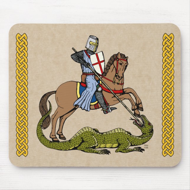 13th Century Saint George and the Dragon Mouse Mat (Front)