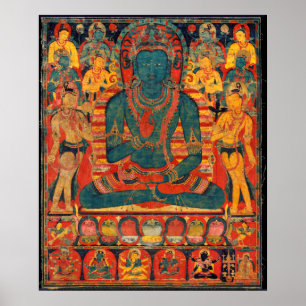 13th Century Transcendent Buddha w/ Bodhisattvas Poster