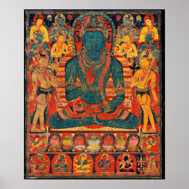 13th Century Transcendent Buddha w/ Bodhisattvas Poster (Front)