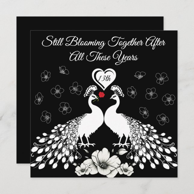 13th Nature Anniversary Wildflower Card for Couple (Front/Back)