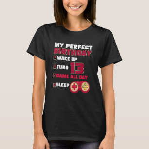 13th Perfect Birthday Gamer Gaming 13 Year Old Bo T-Shirt