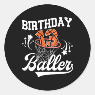 13th Sketll Birthday Thirteen Year Old Sketll Play Classic Round Sticker