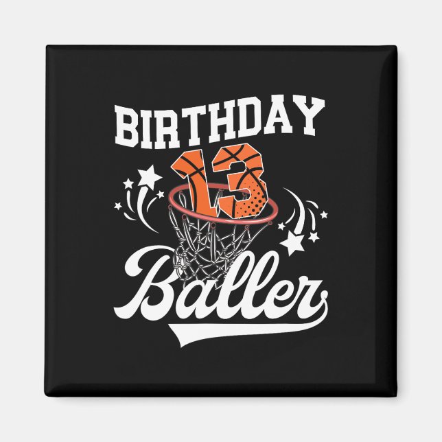 13th Sketll Birthday Thirteen Year Old Sketll Play Magnet (Front)