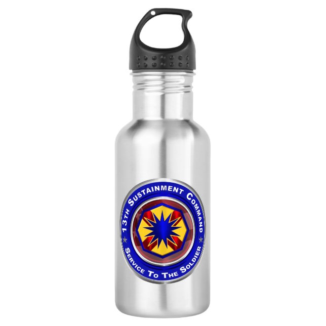 13th Sustainment Command  710 Ml Water Bottle (Front)