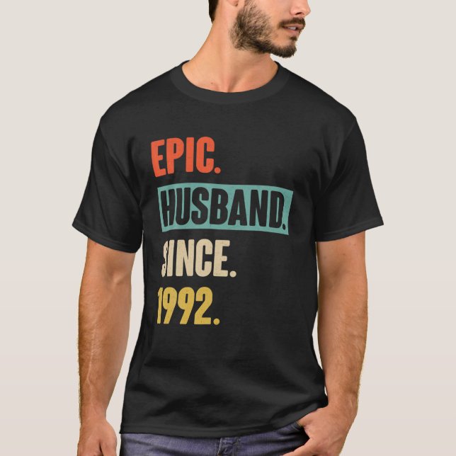 13Th Wedding Aniversary Gift For Him Epic Husband T-Shirt (Front)