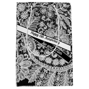 13th Wedding Anniversary, Lace Anniversary  Medium Gift Bag