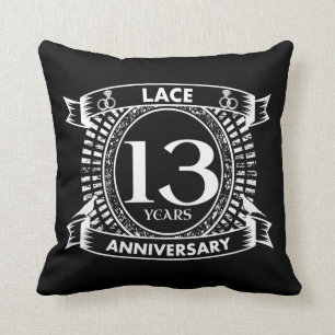 13TH wedding anniversary lace Cushion