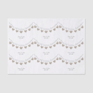 13th Wedding Anniversary lace heart tissue paper