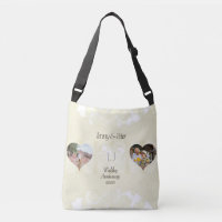 13th Wedding Anniversary Lace-like Heart Crossbo