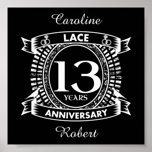 13TH wedding anniversary lace Poster (Front)