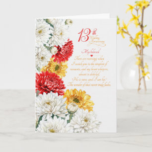 13th Wedding Anniversary Sentimental Chrysanthemum Card