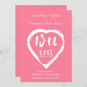 13th Wedding anniversary traditional lace Invitation