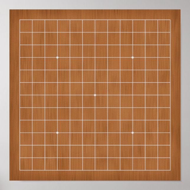 13x13 Goban with White Lines Customisable Poster (Front)