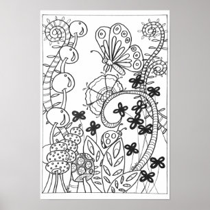 13x19 colouring poster butterfly
