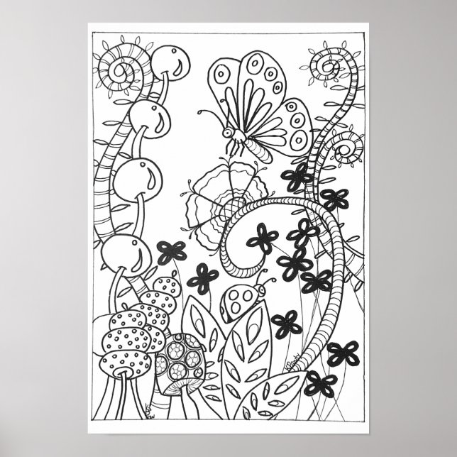 13x19 colouring poster butterfly (Front)