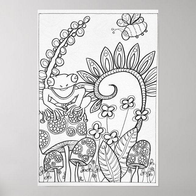 13x19 colouring poster tree frog (Front)