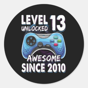 13Yr Bday Son Gamer 13Th 13 Classic Round Sticker
