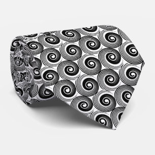 140216 Spirals - Black on White Tie
