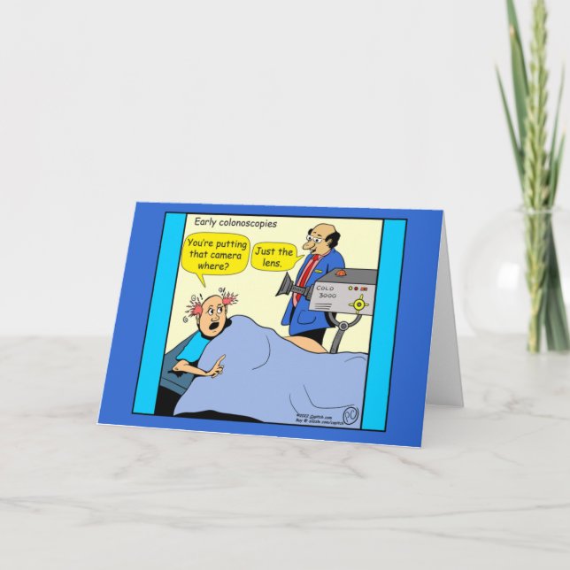 1406 Colonoscopy cartoon Thank You Card (Front)