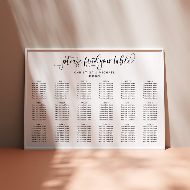 140-150 Guests 18 Tables Horizontal Seating Chart (Creator Uploaded)