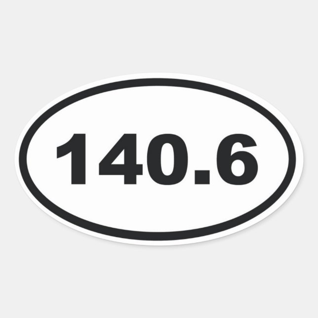 140.6 miles Triathlon Oval Sticker (Front)