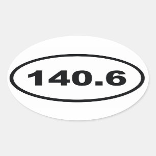 140.6 miles Triathlon Oval Sticker