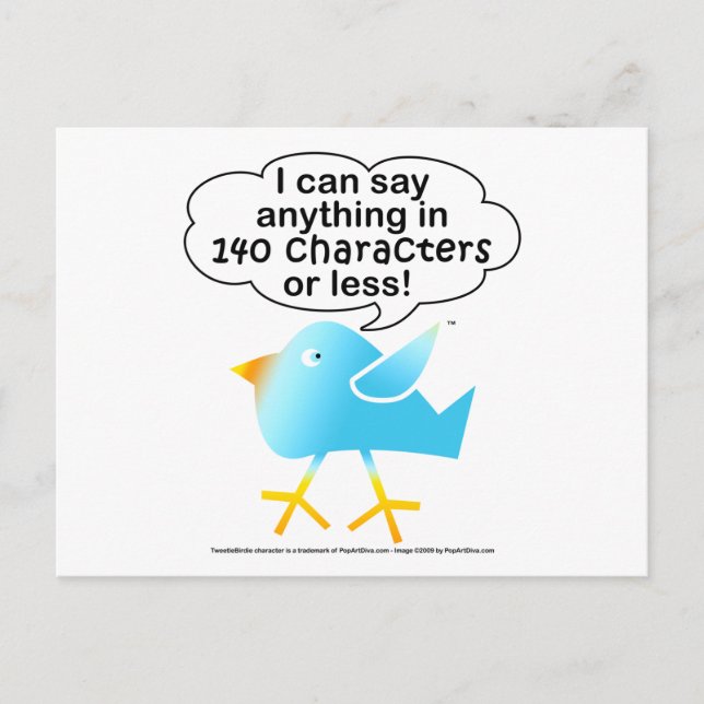 140 CHARACTERS Postcard (Front)