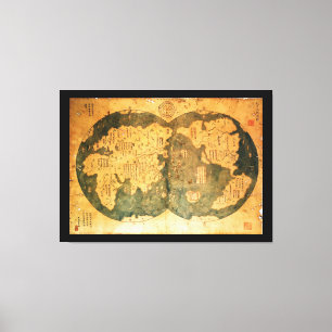 1418 Chinese World Map by Gavin Menzies Canvas Print