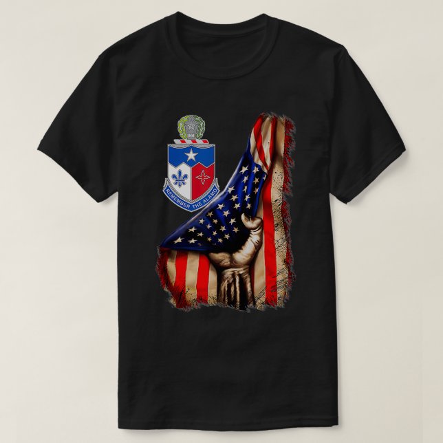 141st Infantry Regiment American Flag  T-Shirt (Design Front)