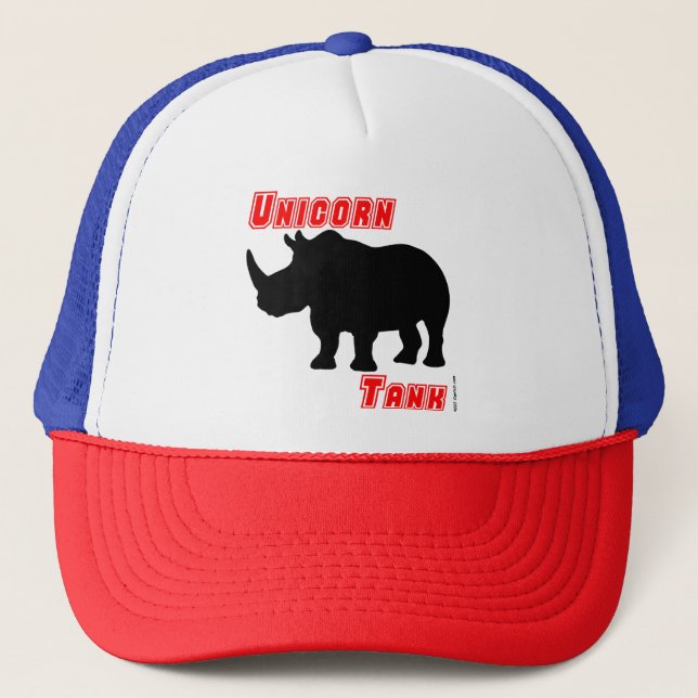 1431 Unicorn Tank Rhinoceros Trucker Hat (Front)
