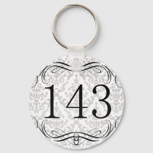 143 Area Code Key Ring