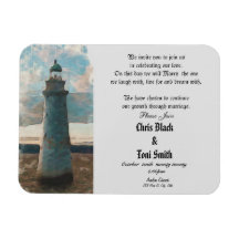 143 Lighthouse Watercolor Wedding Invitation