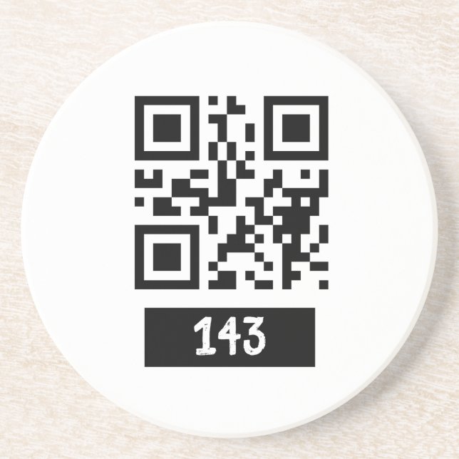 143 secret QR code message, decode it and say it Coaster (Front)