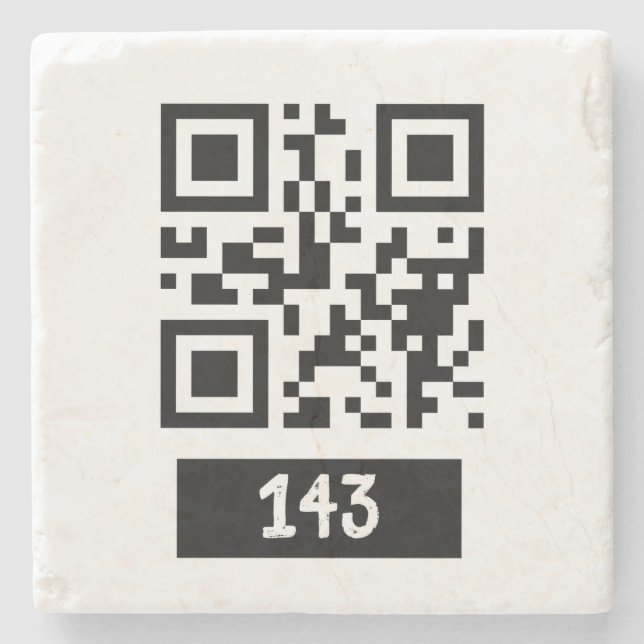 143 secret QR code message, decode it and say it Stone Coaster (Front)