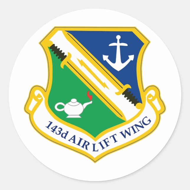 143rd Airlift Wing Classic Round Sticker (Front)