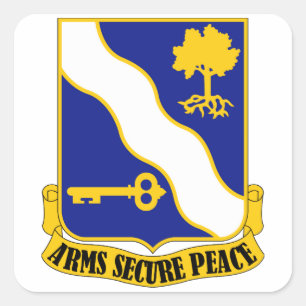 143rd Infantry Regiment - Arms Secure Peace Square Sticker